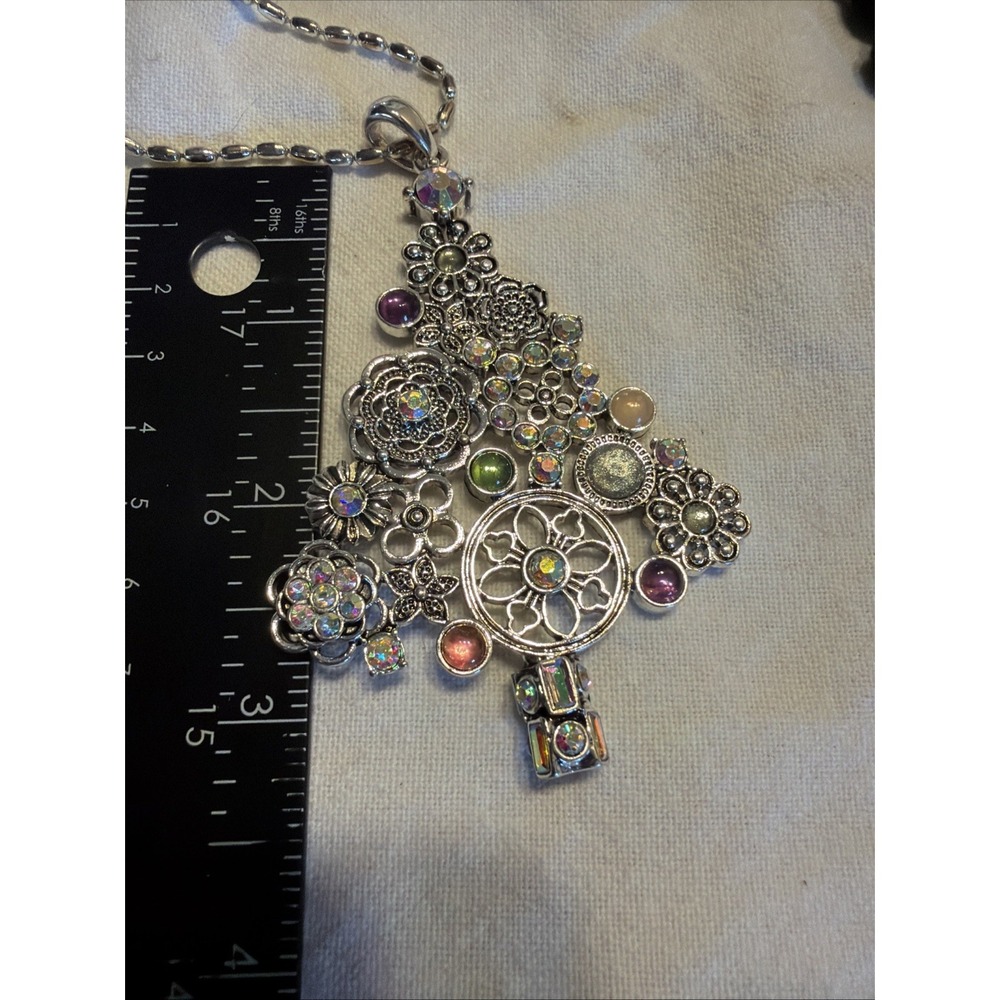 Vntg Retired Premier Christmas Tree Reversible ABCrystals 36"W/4"Extension Chain - Picture 2 of 6